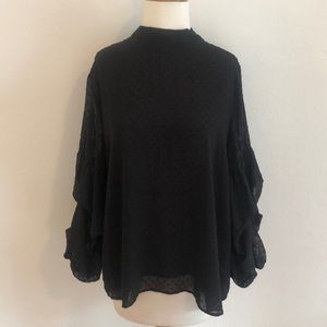 H&M/ Black Sheer Puff Sleeves